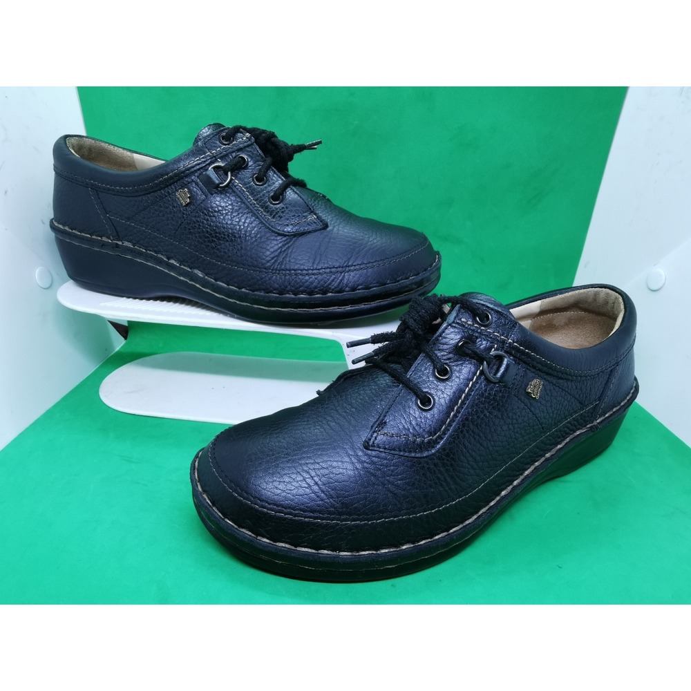 Finn Comfort Vassa Shoes Women's 39 / 8 Black Leather Comfort Oxford Sneakers